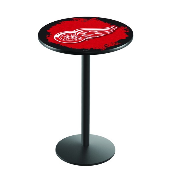 42" Blk Wrinkle Detroit Red Wings Pub Table